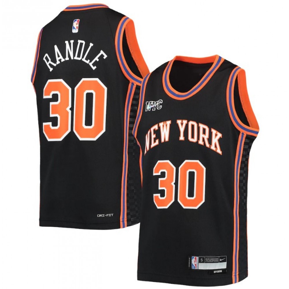 Men's New York Knicks Julius Randle #30 Black 2021/22 Swingman NBA Jersey - City Edition-Pro Kit Vault | Brand New 26/27 Sports Jerseys